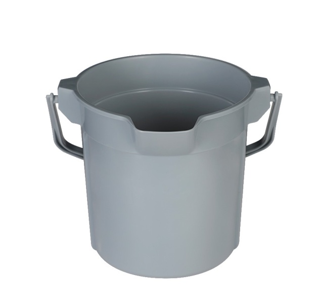 Grey 14 L Round Bucket with Handle